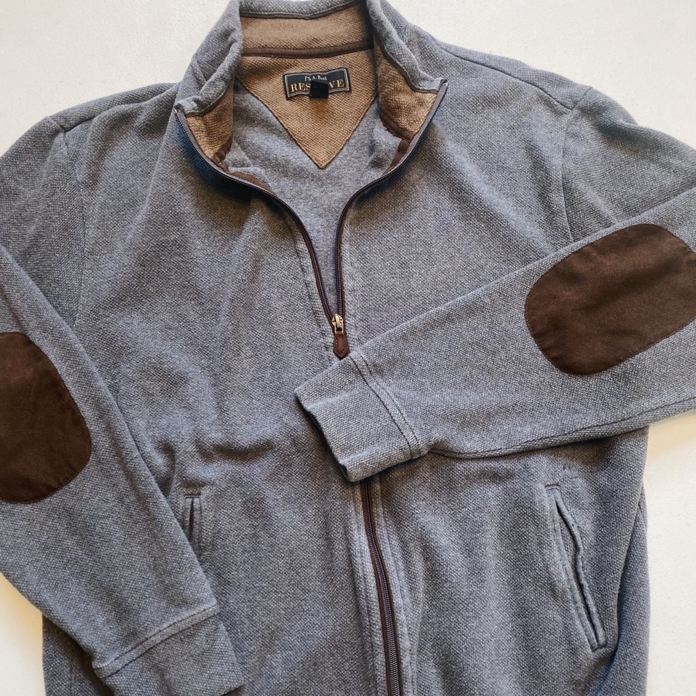 Vintage Brown Elbow Patch Sweater Jacket